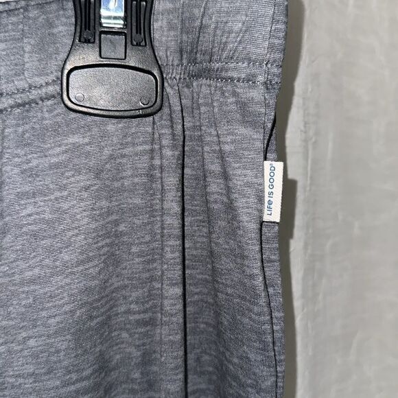 Life is Good L-XL Gray Pink Trim Notch Collar 2 pc Short Sleeve Top Pants PJ Set - Picture 16 of 16